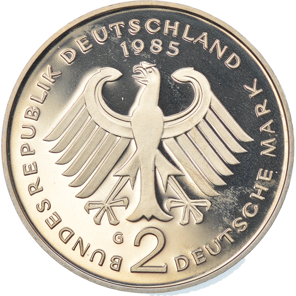 Coin, GERMANY - FEDERAL REPUBLIC, 2 Mark, 1985, Karlsruhe, Proof, MS(65-70)