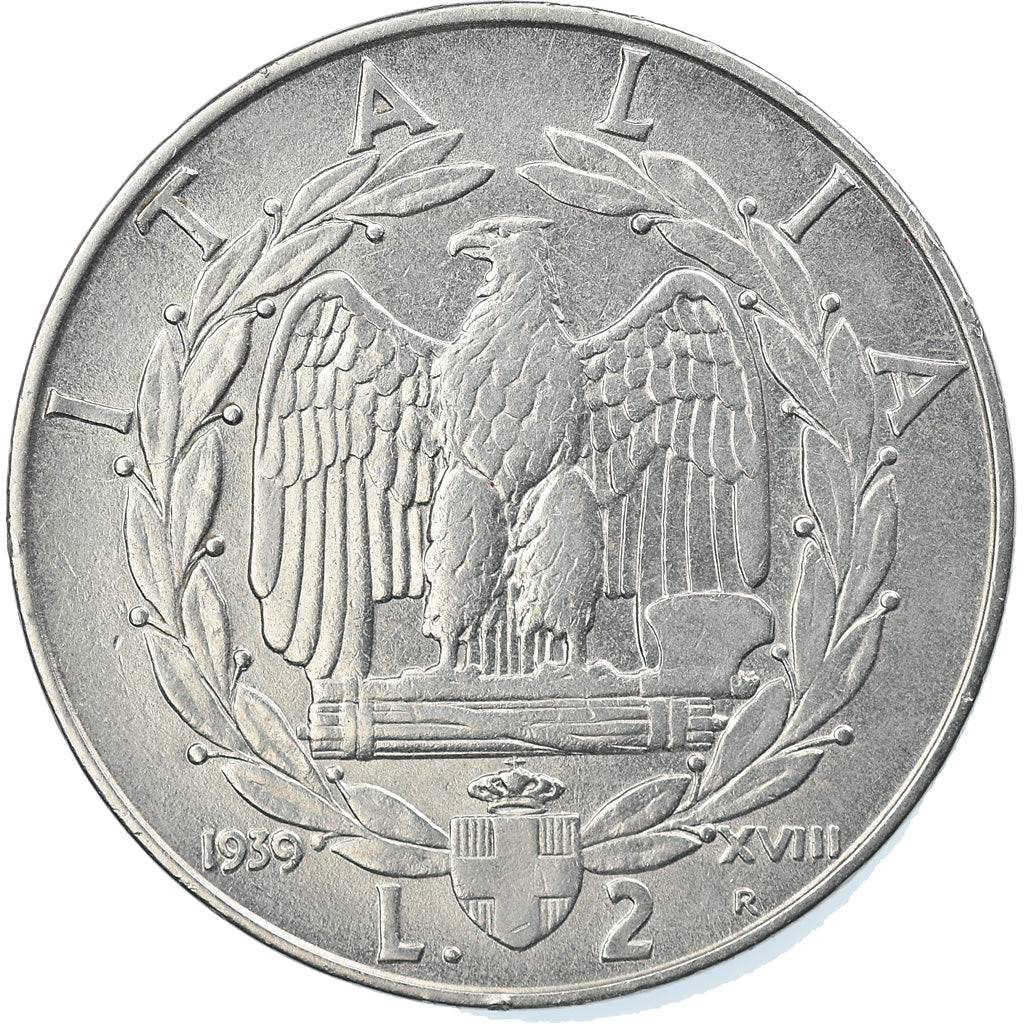 Monnaie, Italie, Vittorio Emanuele III, 2 Lire, 1939, Rome, SUP+, Stainless