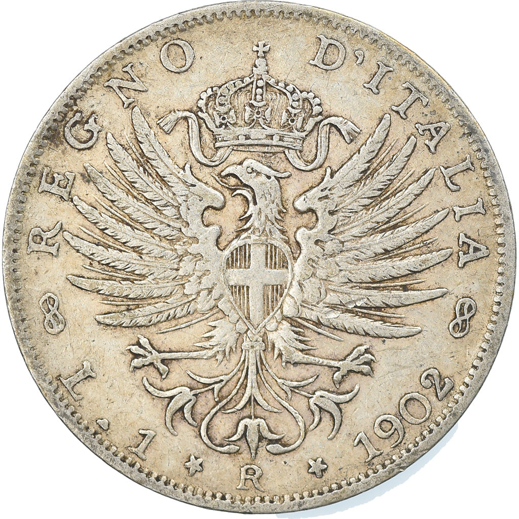 Coin, Italy, Vittorio Emanuele III, Lira, 1902, Rome, EF(40-45), Silver, KM:32