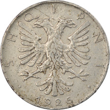 Coin, Albania, 1/2 Lek, 1926, Rome, VF(30-35), Nickel, KM:4
