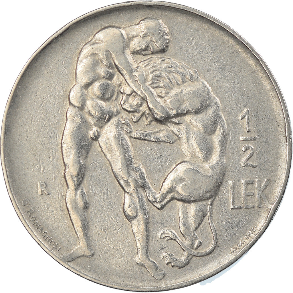 Munten, Albanië, 1/2 Lek, 1926, Rome, ZF, Nickel, KM:4