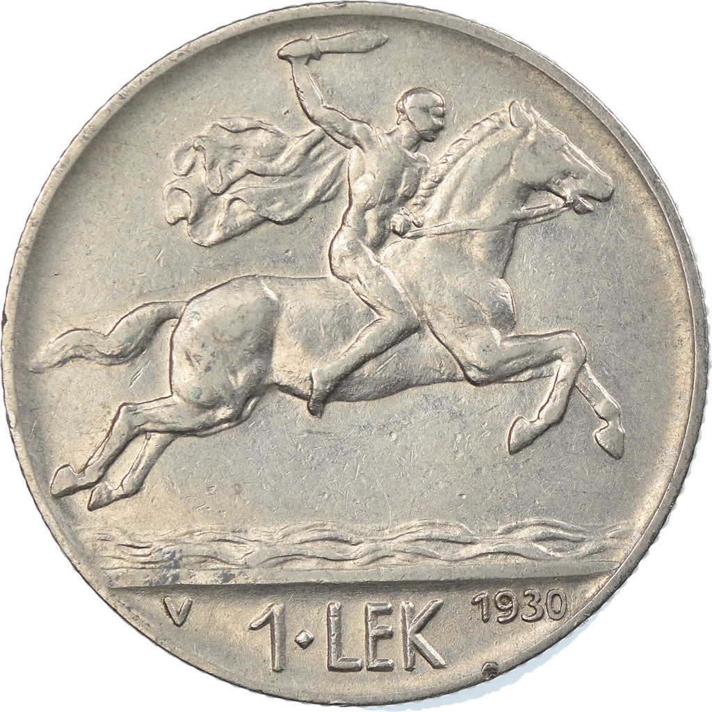 Coin, Albania, Lek, 1930, Rome, AU(55-58), Nickel, KM:5
