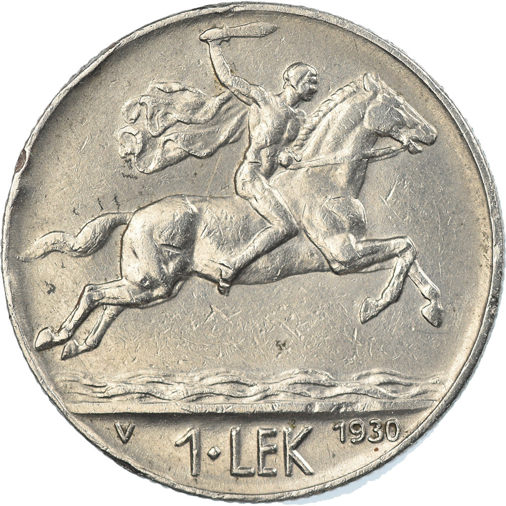 Coin, Albania, Lek, 1930, Rome, AU(55-58), Nickel, KM:5