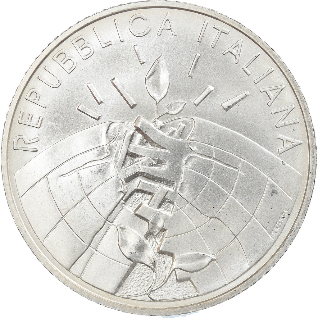 Włochy, 5 Euro, 2007, Rome, MS(65-70), Srebro, KM:291