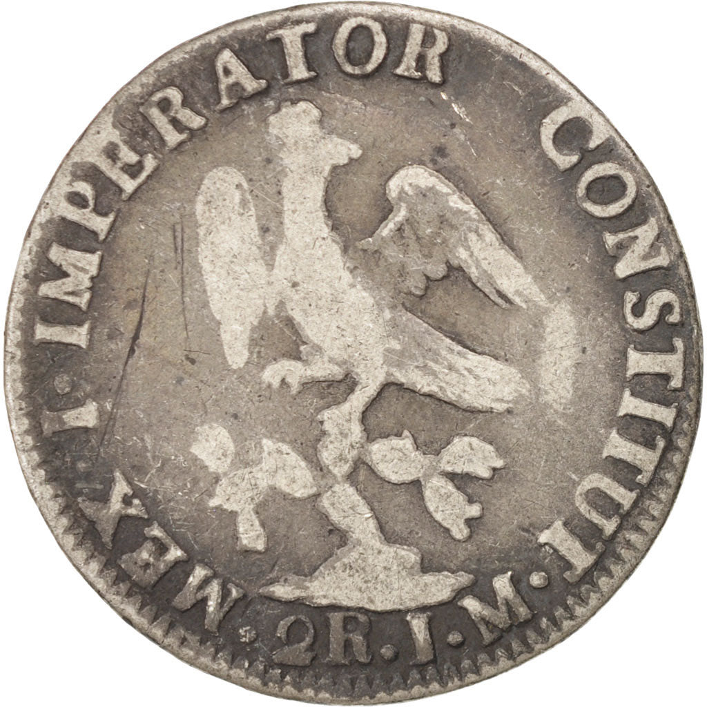 MEXICO, 2 Reales, 1823, Mexico City, KM #303, F(12-15), Silver, 6.32