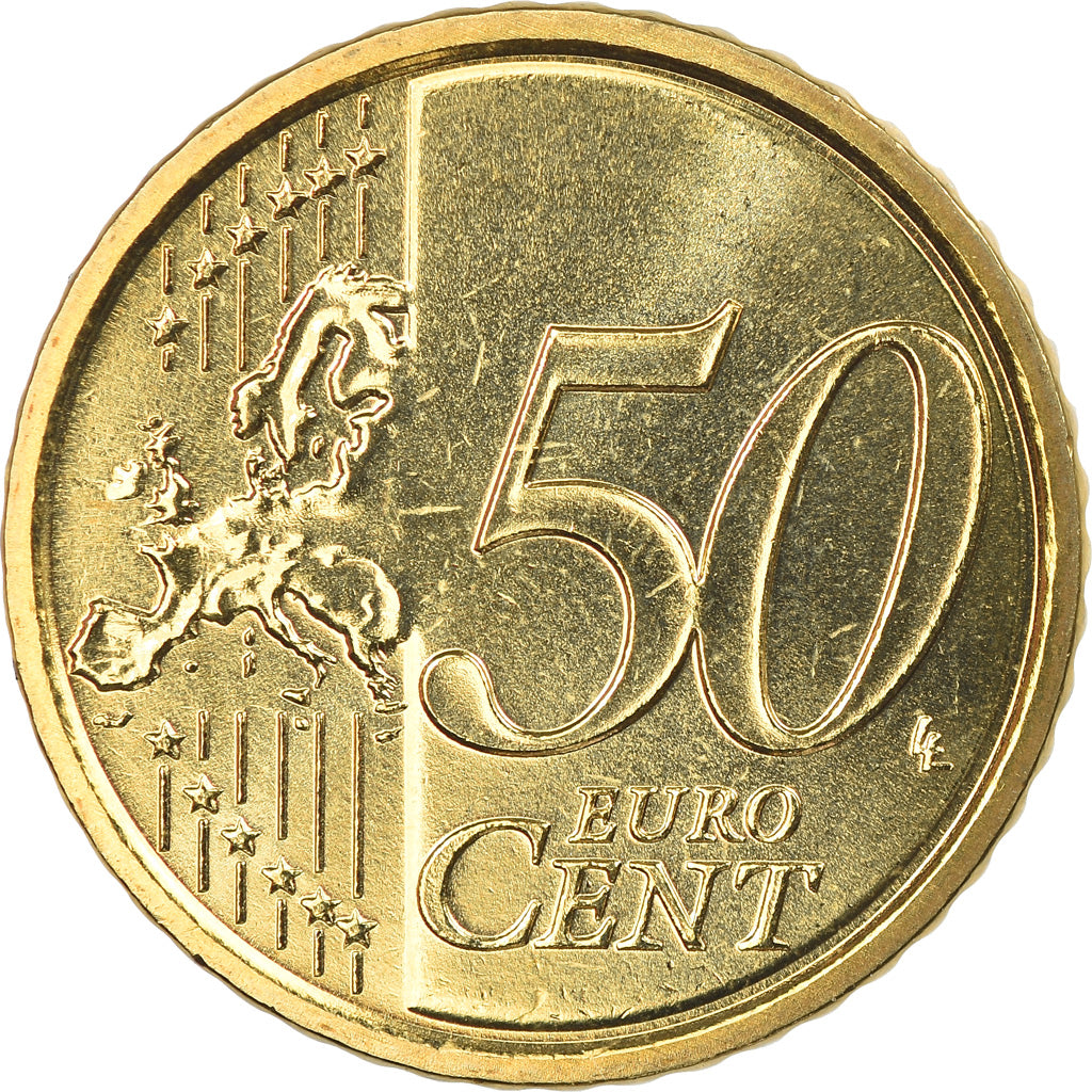 Itália, 50 Euro Cent, 2008, Rome, MS(65-70), Latão, KM:249