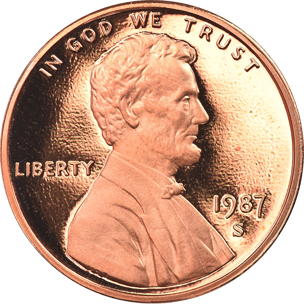 Coin, United States, Lincoln Cent, Cent, 1987, U.S. Mint, San Francisco, Proof