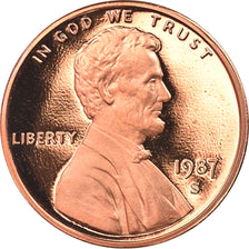 Coin, United States, Lincoln Cent, Cent, 1987, U.S. Mint, San Francisco, Proof