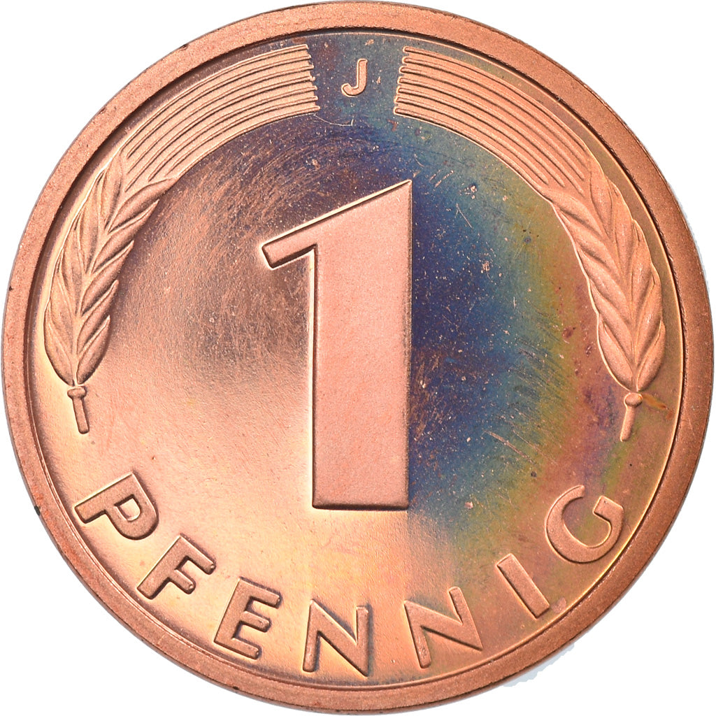 Moneta, Niemcy - RFN, Pfennig, 1985, Hambourg, Proof, MS(65-70), Miedź