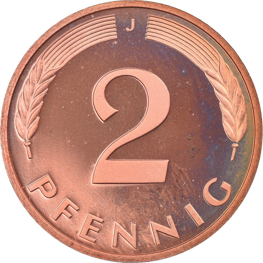 Coin, GERMANY - FEDERAL REPUBLIC, 2 Pfennig, 1985, Hambourg, Proof, MS(65-70)