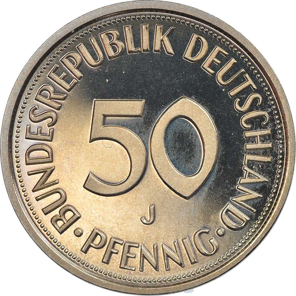 Coin, GERMANY - FEDERAL REPUBLIC, 50 Pfennig, 1985, Hambourg, Proof, MS(65-70)
