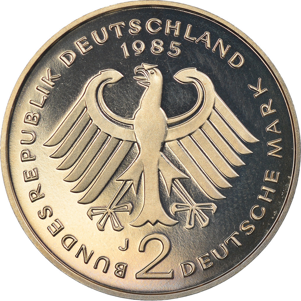 Coin, GERMANY - FEDERAL REPUBLIC, 2 Mark, 1985, Hambourg, Proof, MS(65-70)