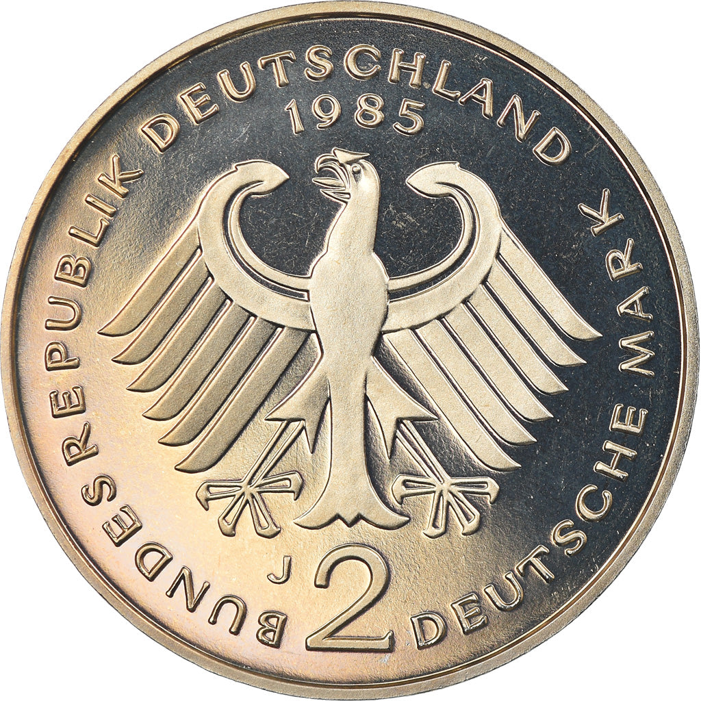Coin, GERMANY - FEDERAL REPUBLIC, 2 Mark, 1985, Hambourg, Proof, MS(65-70)