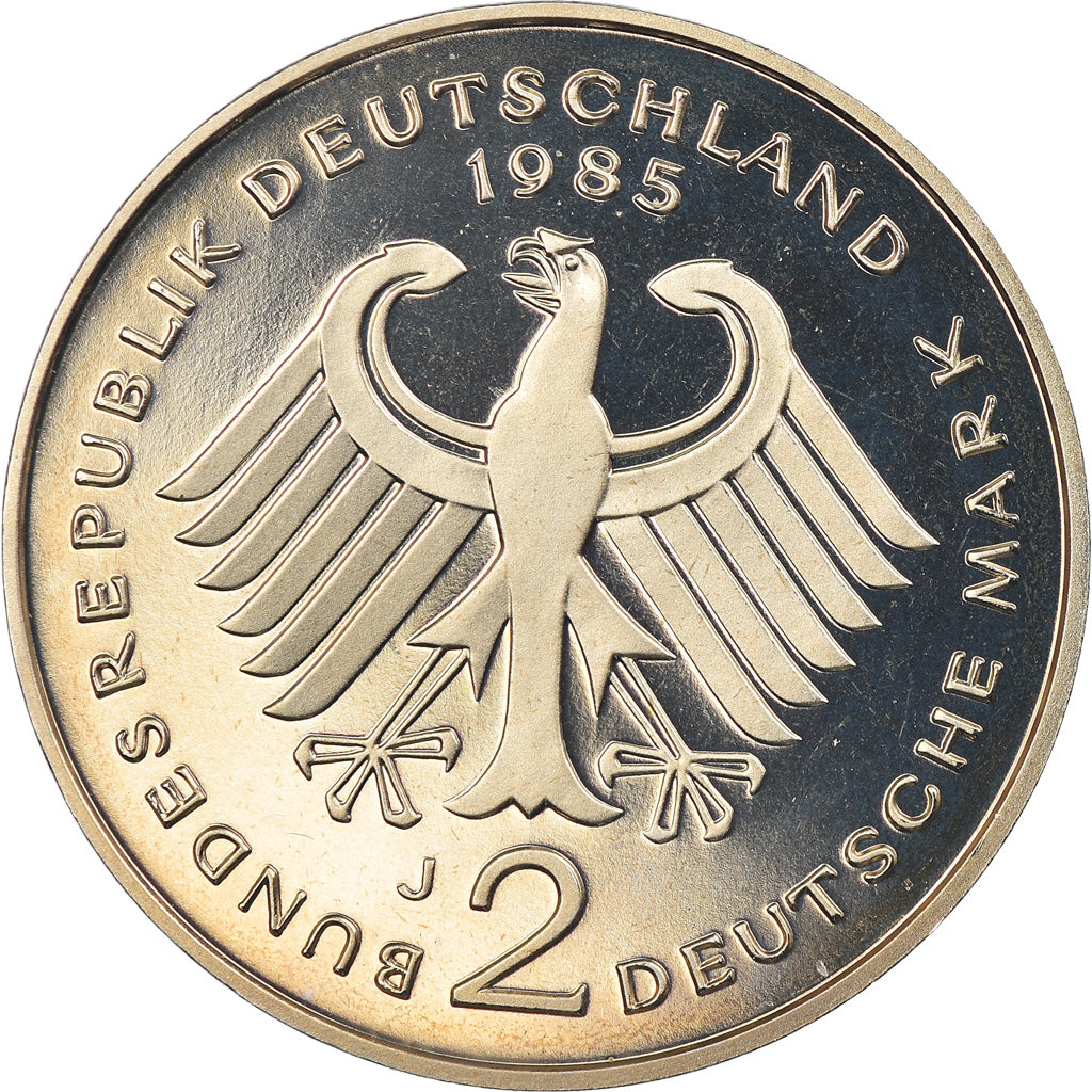 Coin, GERMANY - FEDERAL REPUBLIC, 2 Mark, 1985, Hambourg, Proof, MS(65-70)