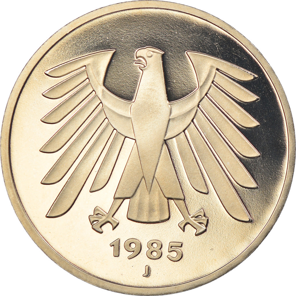 Coin, GERMANY - FEDERAL REPUBLIC, 5 Mark, 1985, Hambourg, Proof, MS(65-70)