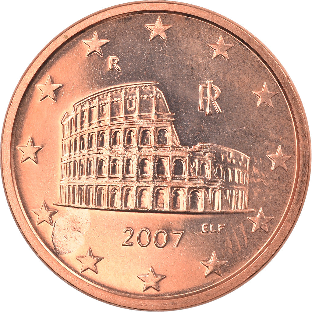 Italy, 5 Euro Cent, 2007, Rome, MS(65-70), Copper Plated Steel, KM:212