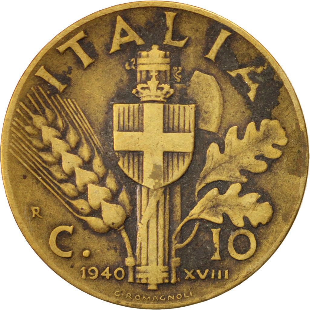 Italie, Victor Emmanuel III, 10 Centesimi 1940, KM 74a