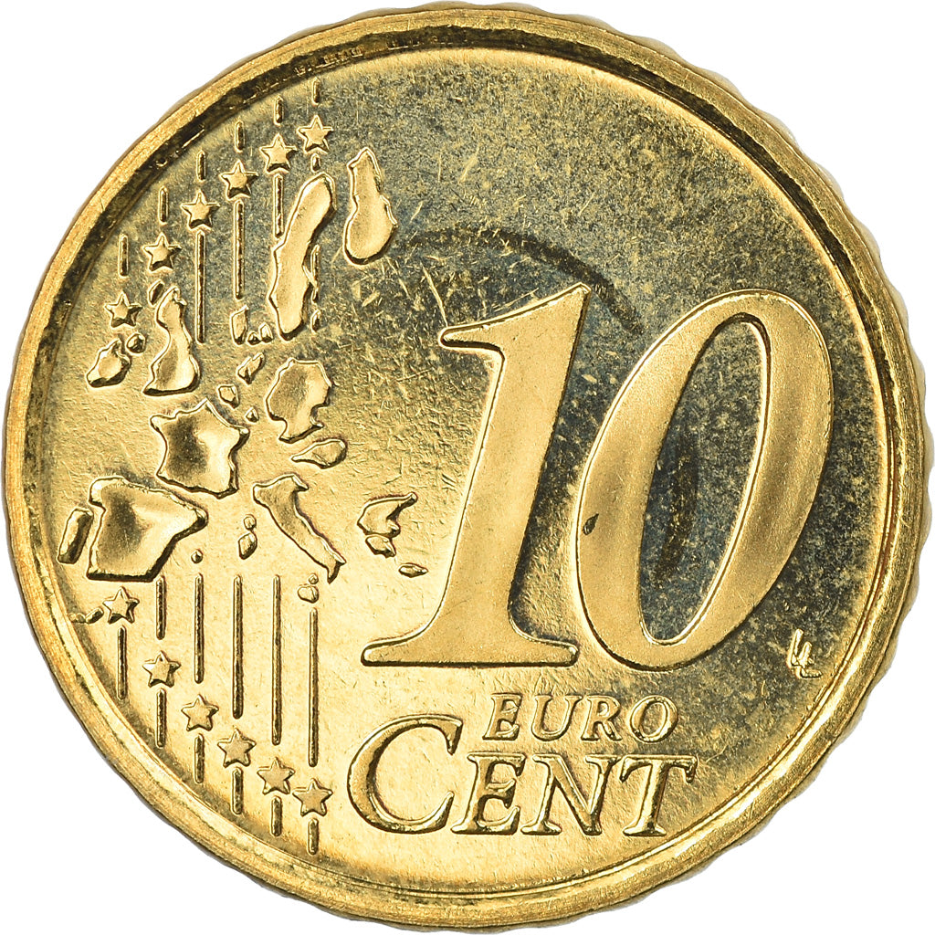 Italia, 10 Euro Cent, 2007, Rome, FDC, Latón, KM:213