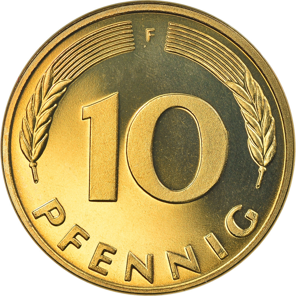 Coin, GERMANY - FEDERAL REPUBLIC, 10 Pfennig, 1985, Stuttgart, Proof, MS(65-70)