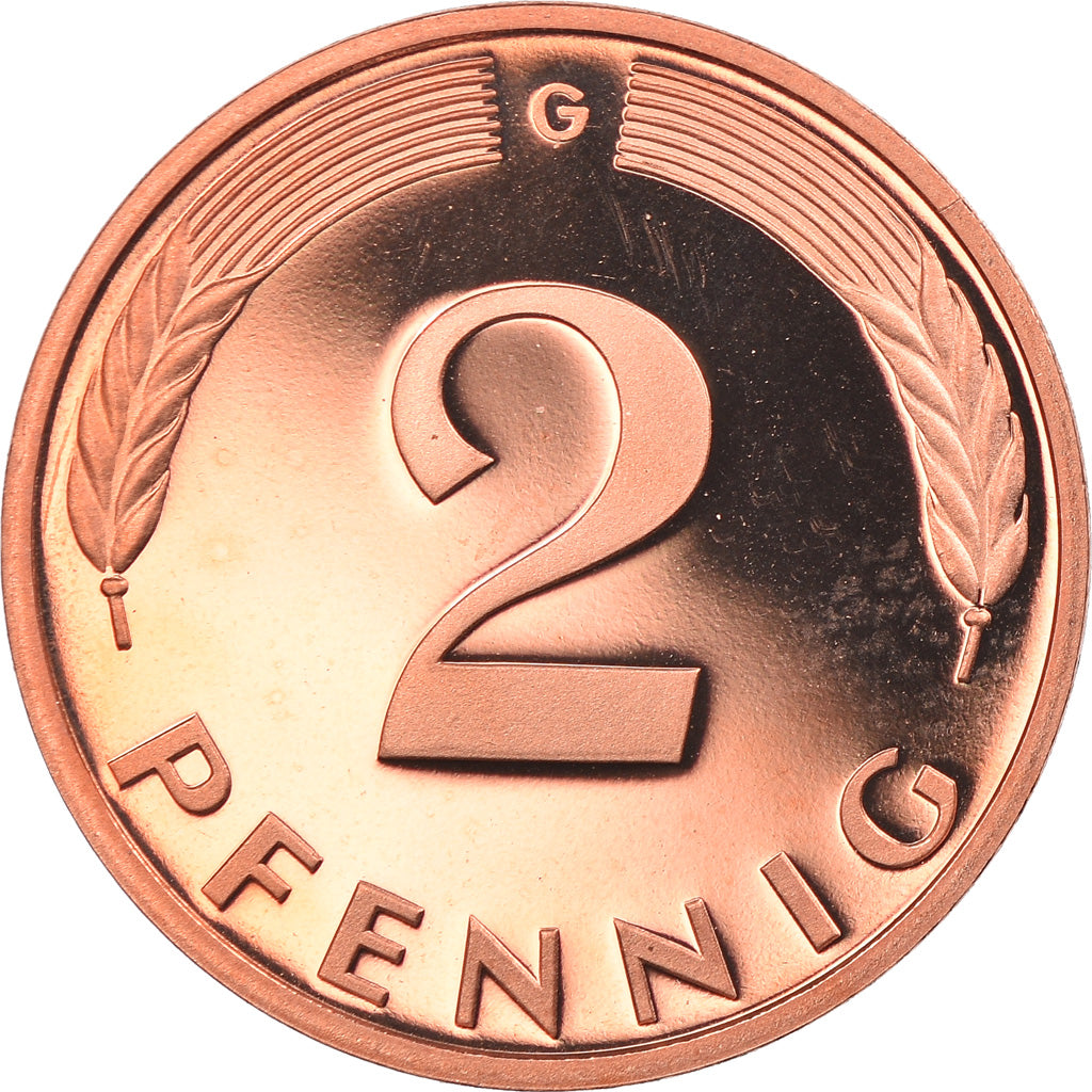 Moneta, GERMANIA - REPUBBLICA FEDERALE, 2 Pfennig, 1988, Karlsruhe, Proof, FDC