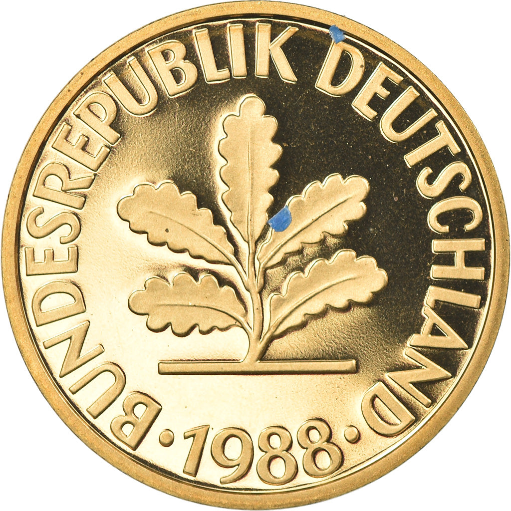 Münze, Bundesrepublik Deutschland, 10 Pfennig, 1988, Karlsruhe, Proof, STGL