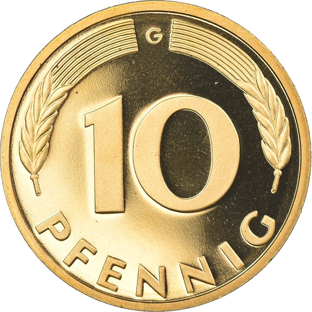 Münze, Bundesrepublik Deutschland, 10 Pfennig, 1988, Karlsruhe, Proof, STGL