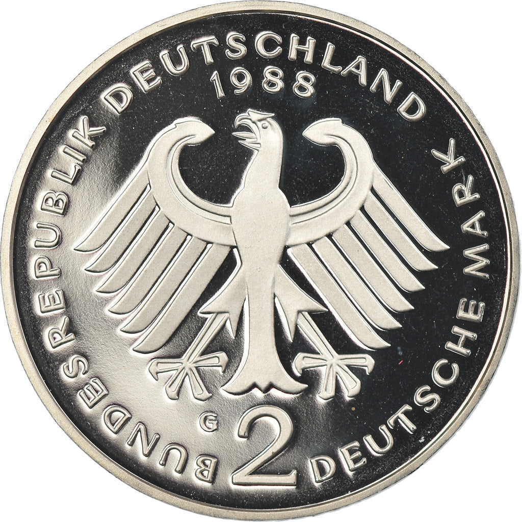 Coin, GERMANY - FEDERAL REPUBLIC, Mark, 1988, Karlsruhe, Proof, MS(65-70)