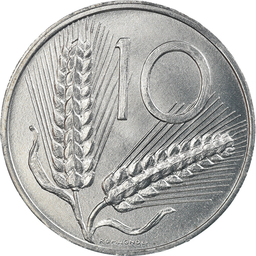 Moneta, Włochy, 10 Lire, 1989, Rome, MS(63), Aluminium, KM:93