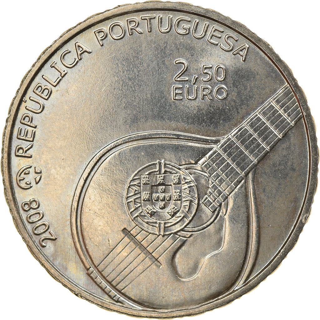 Portugal, 2-1/2 Euro, 2008, Lisbon, MS(60-62), Cobre-níquel, KM:783
