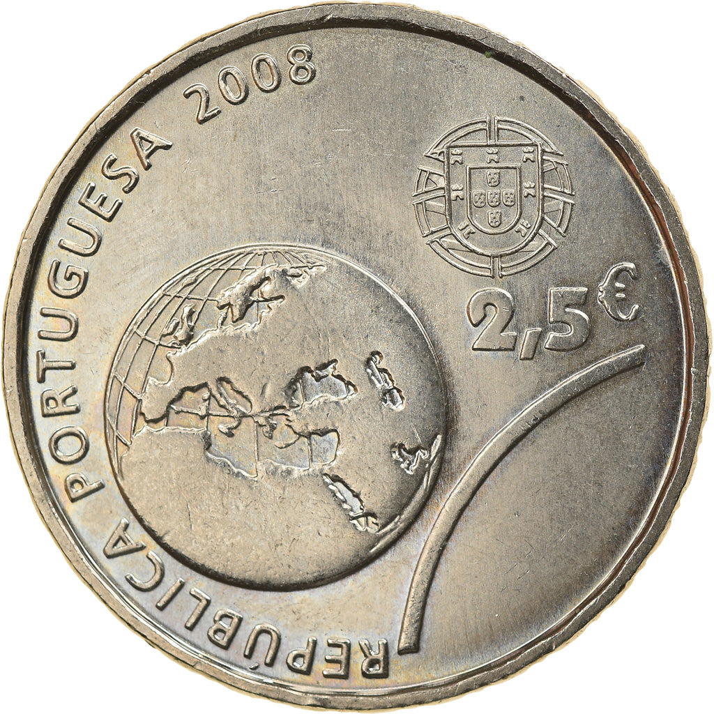 Portugal, 2-1/2 Euro, 2008, Lisbon, PR+, Copper-nickel, KM:790