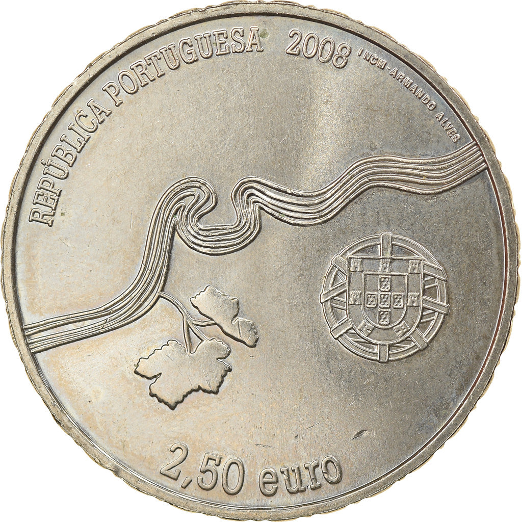 Portugal, 2-1/2 Euro, 2008, Lisbon, MS(60-62), Miedź-Nikiel, KM:825