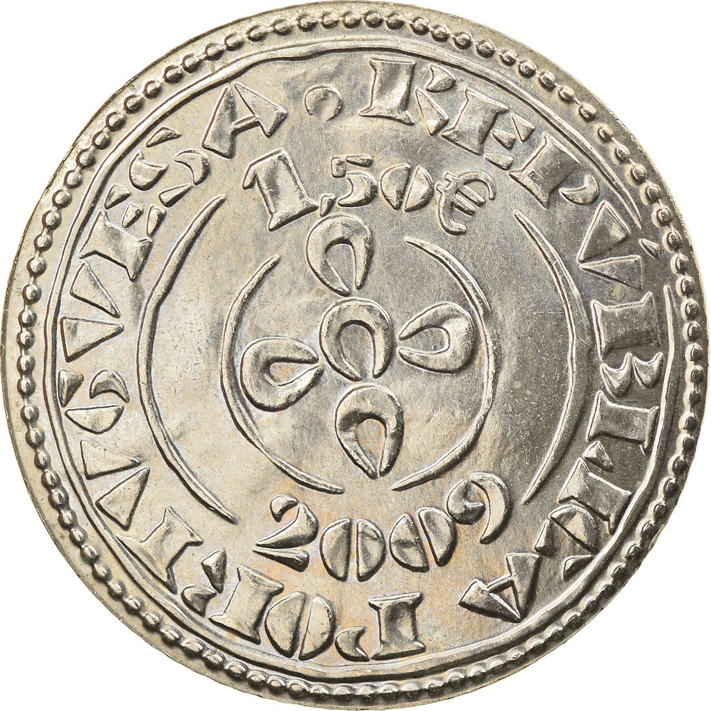 Portugal, 1-1/2 Euro, 2009, Lisbon, SC, Cobre - níquel, KM:789