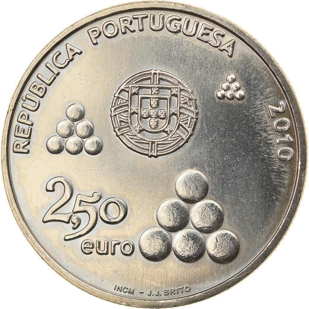 Portugal, 2-1/2 Euro, 2010, Lisbon, SC, Cobre - níquel, KM:800