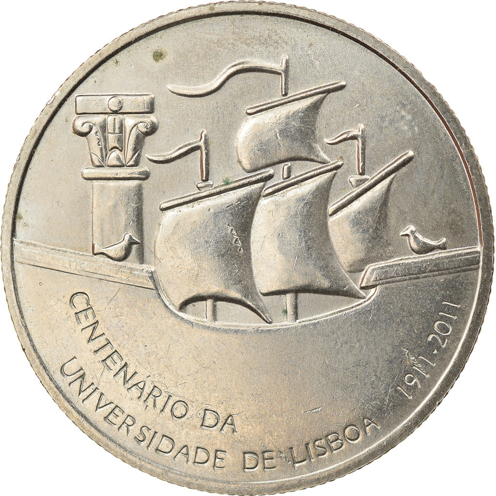 Portugal, 2-1/2 Euro, Université de Lisbonne, 2011, MS(60-62), Cobre-níquel