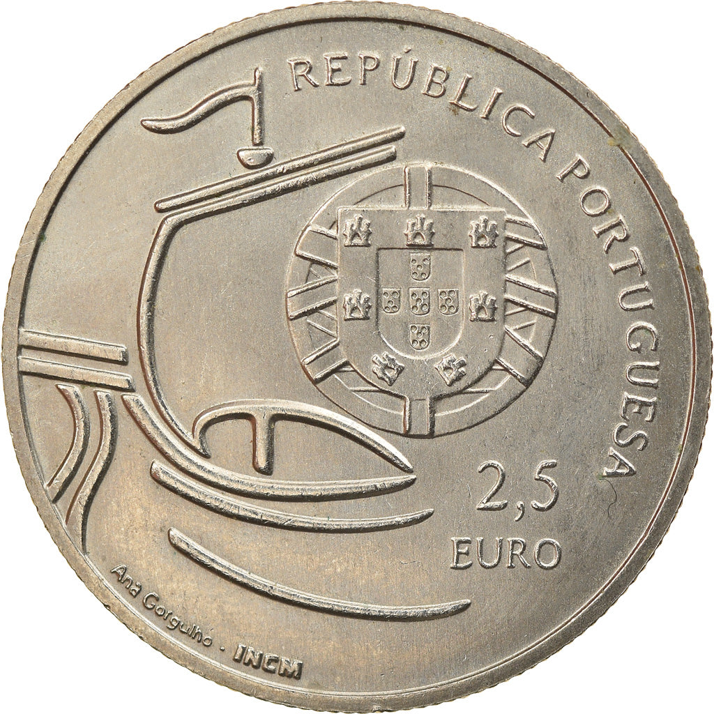 Portugal, 2-1/2 Euro, Université de Lisbonne, 2011, MS(60-62), Cobre-níquel