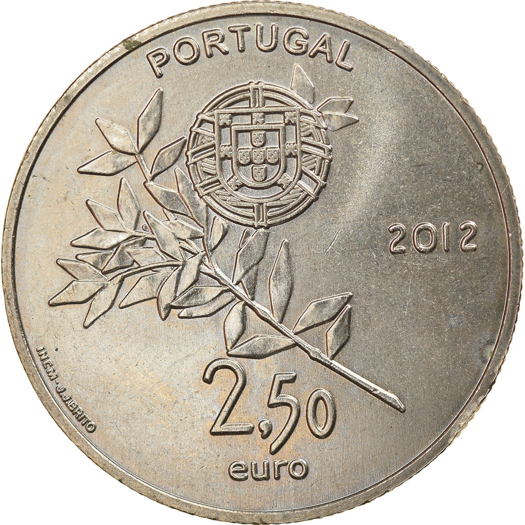 Portugal, 2-1/2 Euro, 2012, Lisbon, VZ+, Copper-nickel, KM:816
