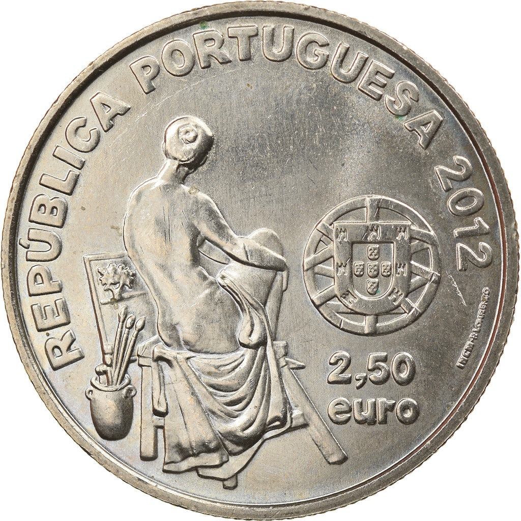 Portugal, 2-1/2 Euro, José Malhoa, 2012, EBC+, Cobre - níquel