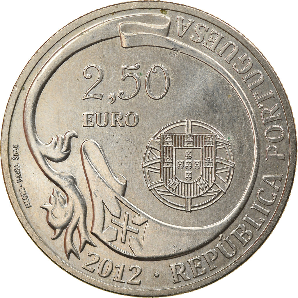 Portugal, 2-1/2 Euro, navire ecole sagres, 2012, MS(60-62), Copper-nickel