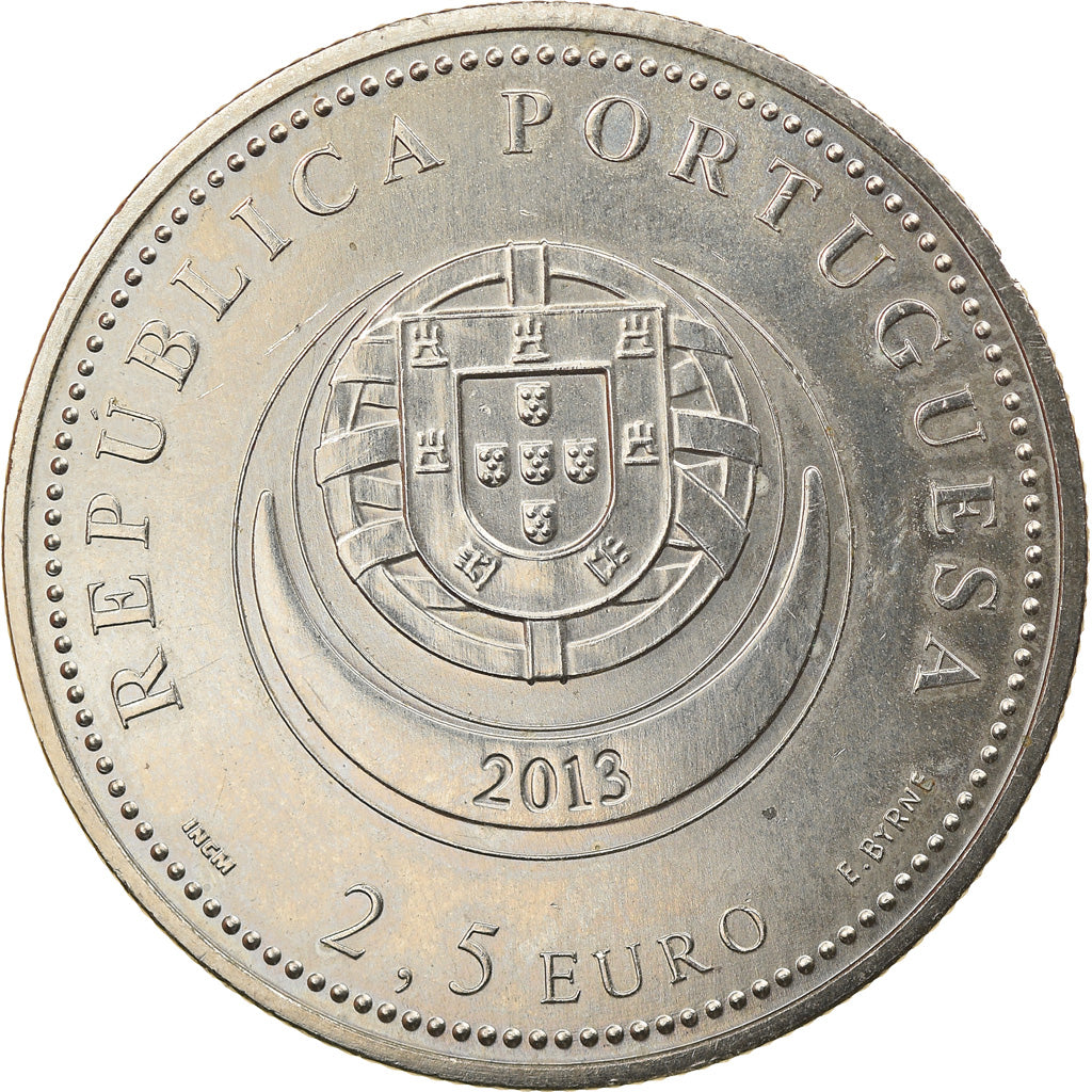 Portugal, 2-1/2 Euro, Boucles d'oreilles, 2013, MS(60-62), Copper-nickel