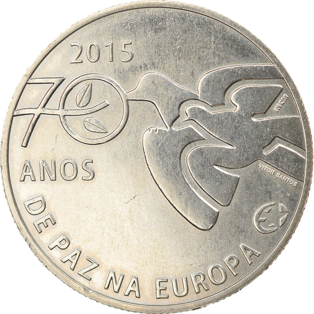 Portugal, 2-1/2 Euro, 70 ans de Paix en Europe, 2015, MS(60-62), Cobre-níquel