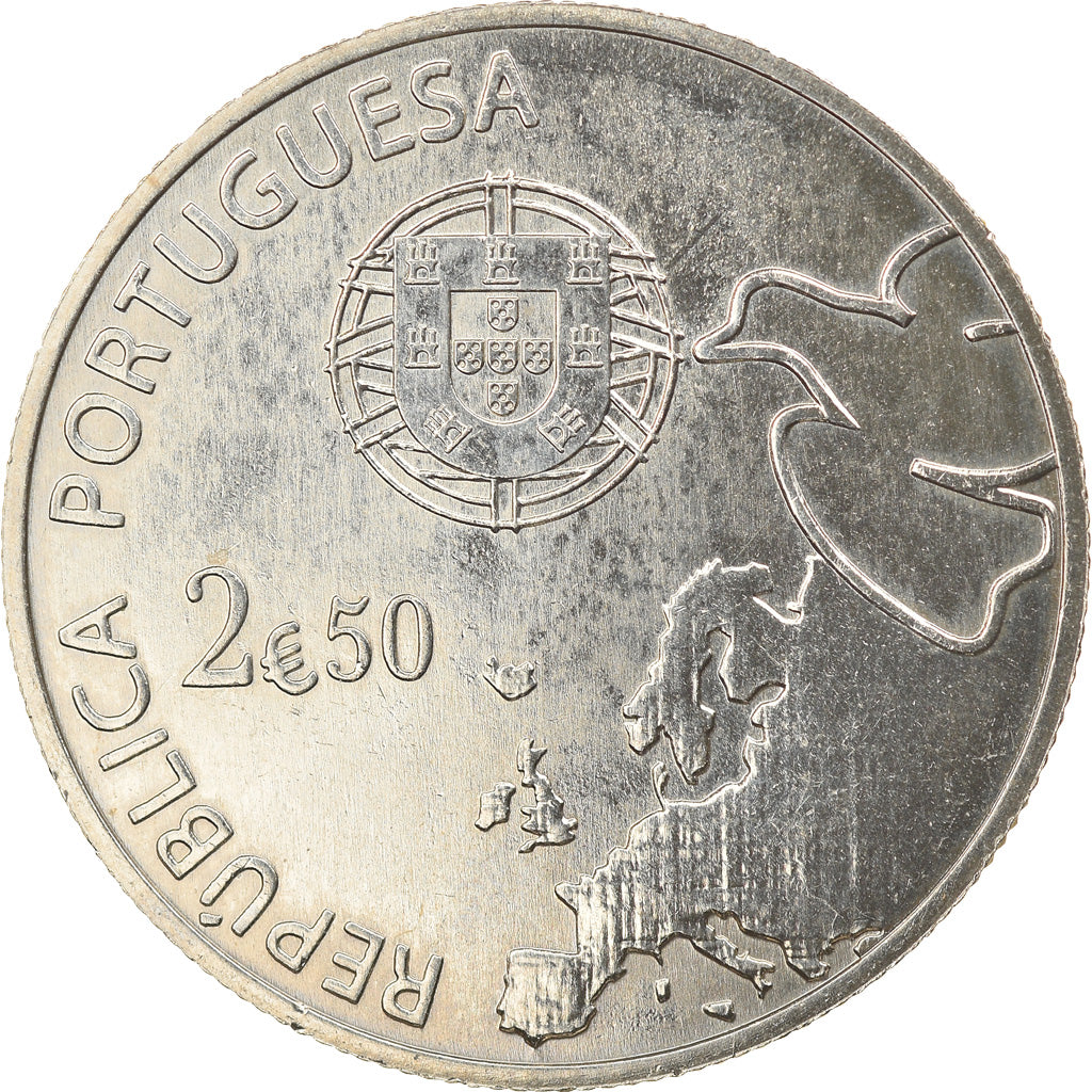 Portugal, 2-1/2 Euro, 70 ans de Paix en Europe, 2015, MS(60-62), Cobre-níquel