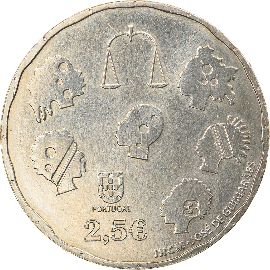 Portugal, 2-1/2 Euro, Médiateur de justice, 2015, VZ+, Copper-nickel