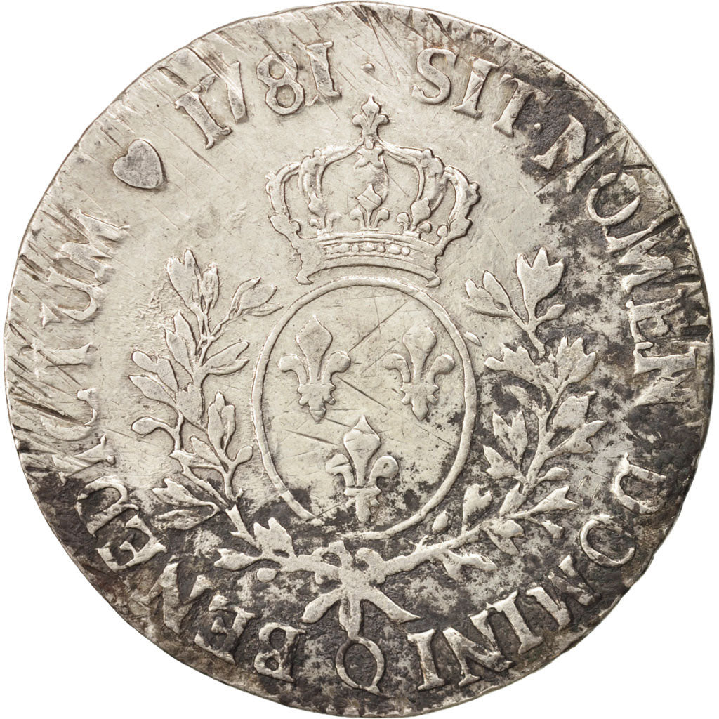 Francia, Louis XVI, Écu aux branches d'olivier, Ecu, 1781, Perpignan, MB, Ar...