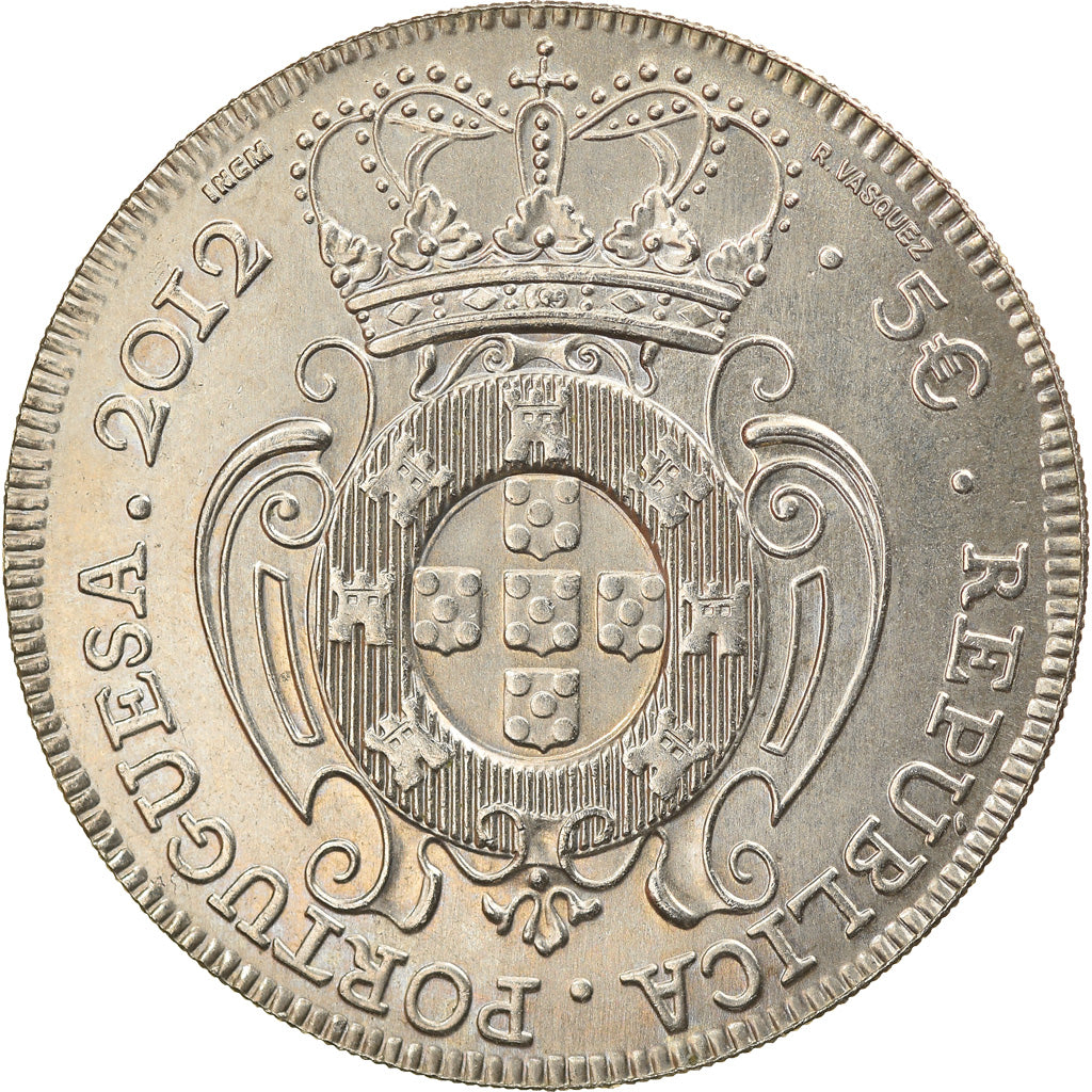 Portugal, 5 Euro, 2012, Lisbon, MS(63), Copper-nickel, KM:817