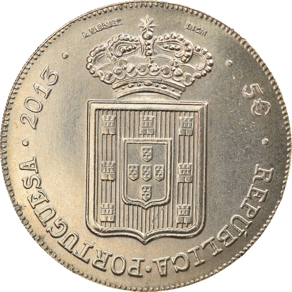 Portugal, 5 Euro, Peça de Marie II, 2013, MS(63), Copper-nickel