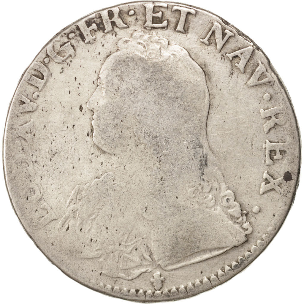 FRANCE, Écu aux branches d'olivier, ECU, 1730, Bordeaux, KM #486.11, VG(8-10), .
