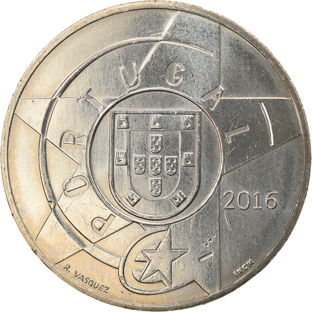 Portugal, 5 Euro, Le modernisme - Almada Negreiros, 2016, MS(63), Copper-nickel