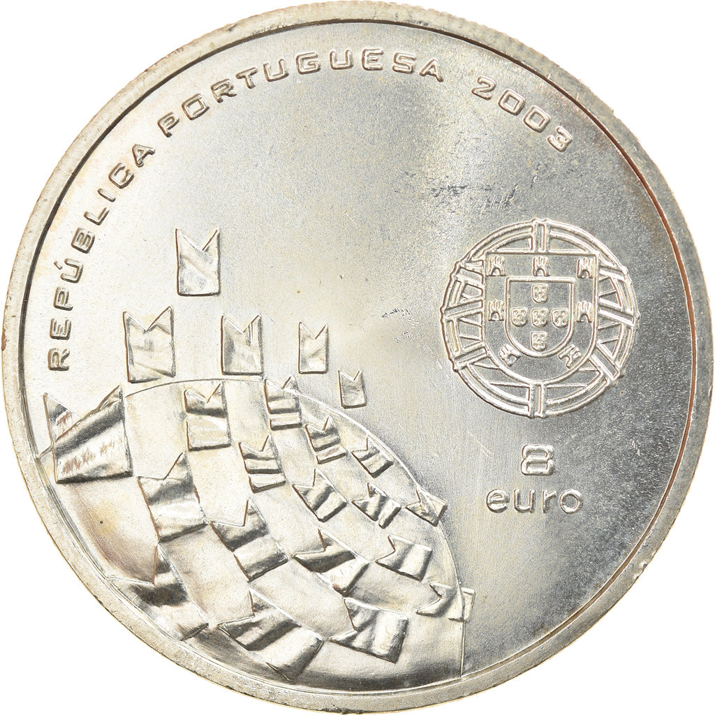 Portugal, 8 Euro, 2003, Lisbon, EBC+, Plata, KM:750