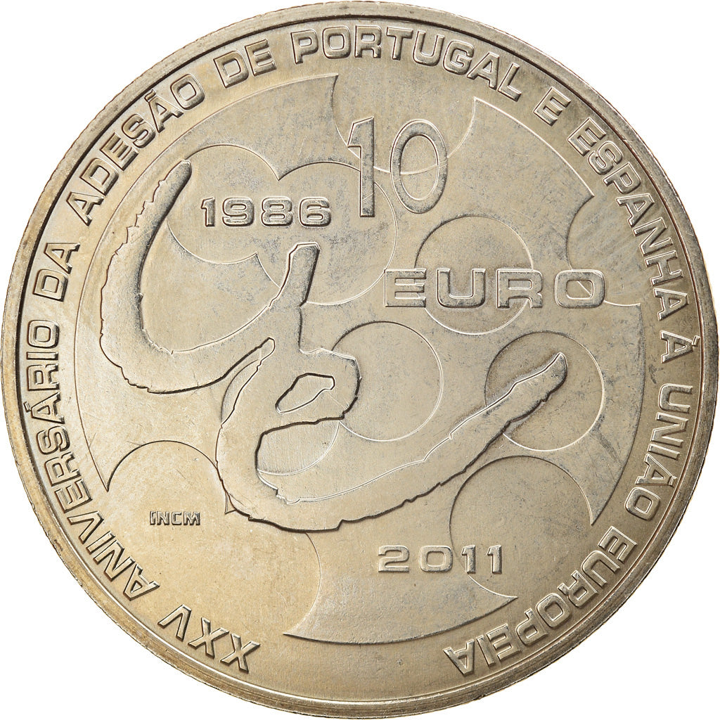 Portugal, 10 Euro, 2011, Lisbon, MS(63), Copper-nickel, KM:808