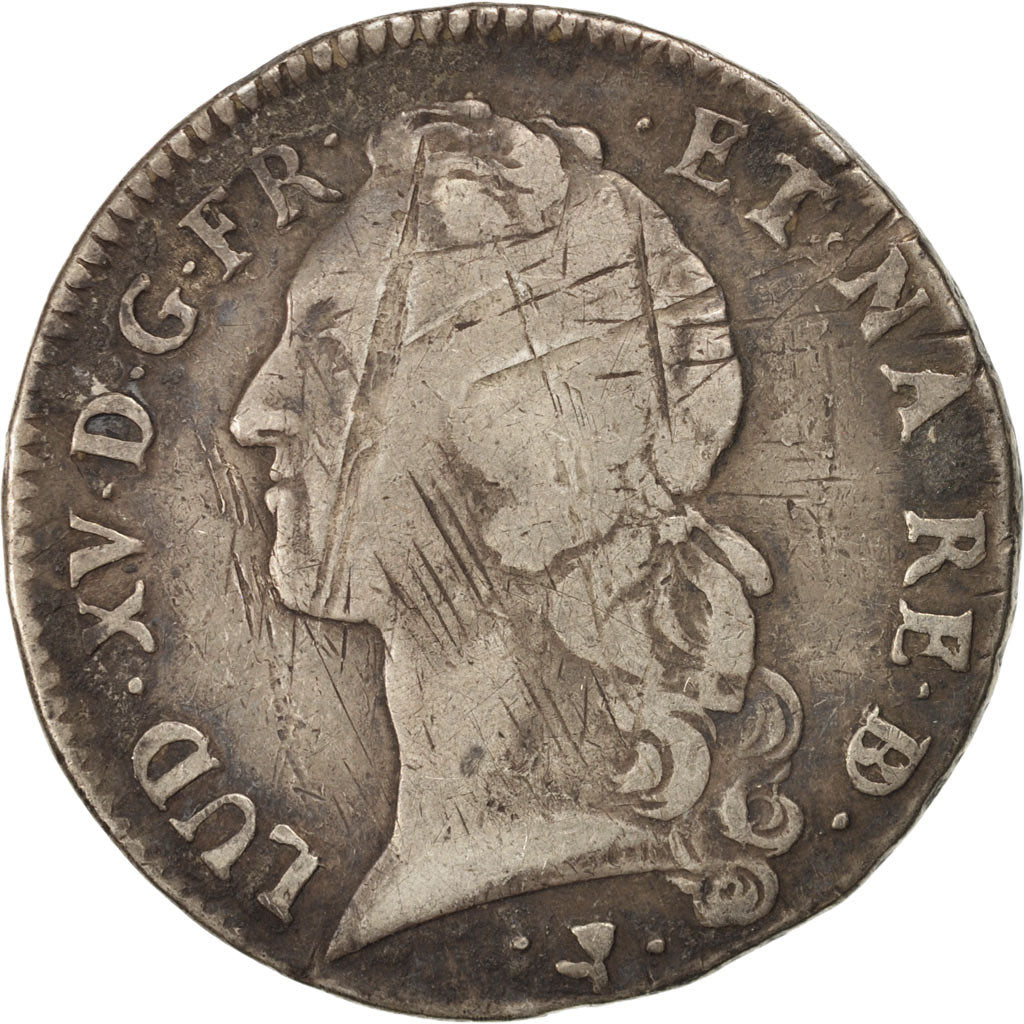 FRANCE, Écu de Béarn au bandeau, ECU, 1756, Pau, KM #518, VF(20-25), Silver, Ga.